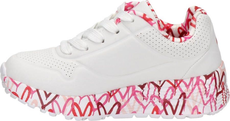 Skechers Uno Light kids sneaker Wit rood