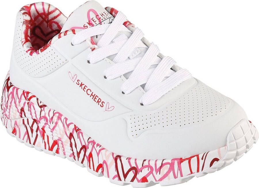 Skechers Uno Light kids sneaker Wit rood