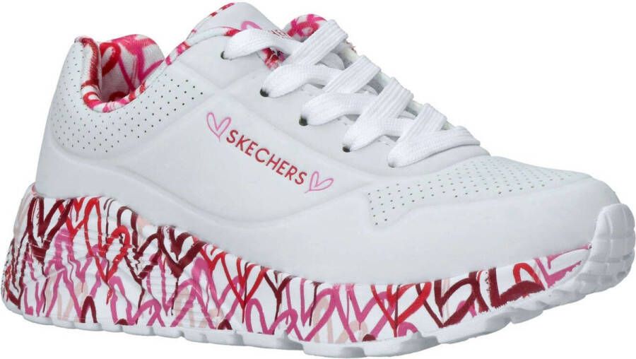 Skechers Uno Light kids sneaker Wit rood