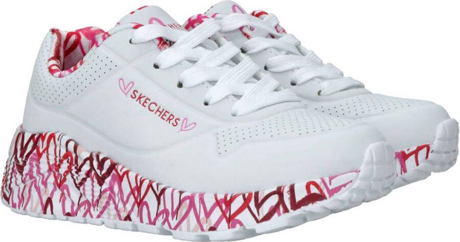 Skechers Uno Light kids sneaker Wit rood