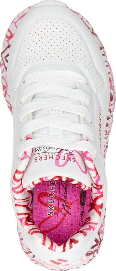 Skechers Uno Light kids sneaker Wit rood