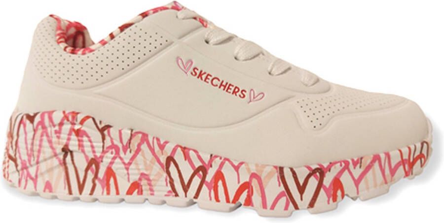 Skechers Uno Light kids sneaker Wit rood