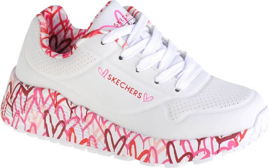 Skechers Uno Light kids sneaker Wit rood