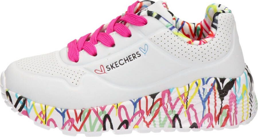 Skechers Uno Lite Meisjes Sneakers Wit Multicolour