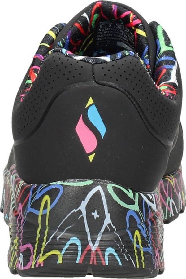 Skechers Uno Lite Meisjes Sneakers Zwart Multicolour