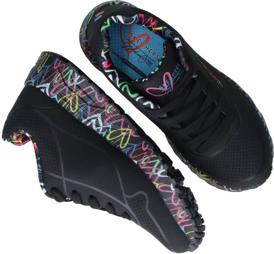 Skechers Uno Lite Meisjes Sneakers Zwart Multicolour