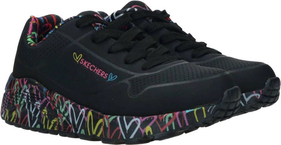 Skechers Uno Lite Meisjes Sneakers Zwart Multicolour