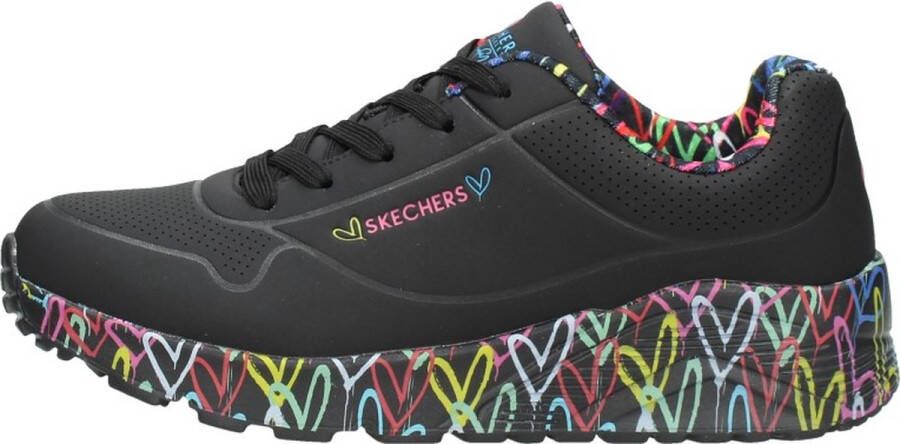 Skechers Uno Lite Sneakers zwart Textiel Dames