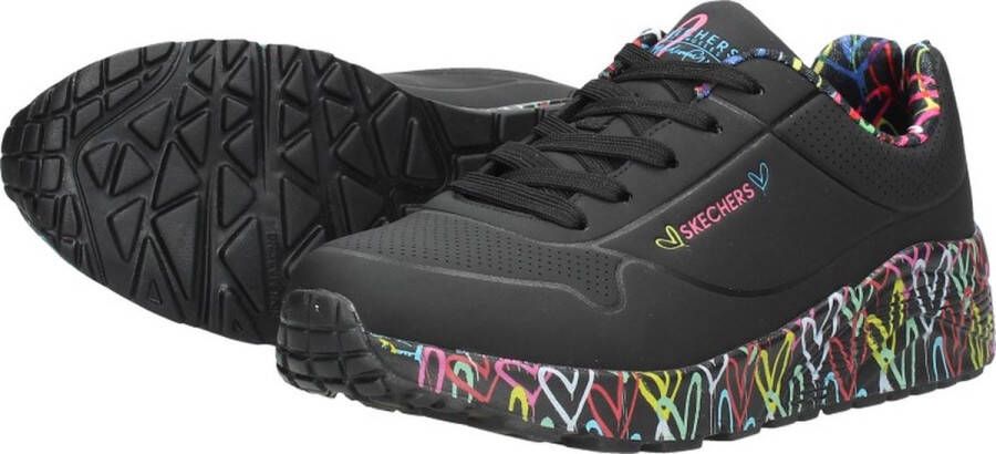 Skechers Uno Lite Sneakers zwart Textiel Dames