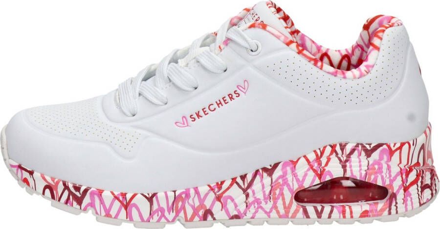 Skechers Uno Loving Love sneakers wit