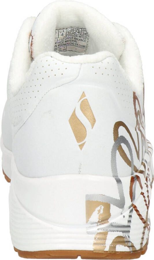 Skechers Uno-Metallic Love Dames Sneakers Wit Goud