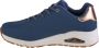 Skechers Uno-Shimmer Away 155196-NVY Vrouwen Marineblauw Sneakers - Thumbnail 4