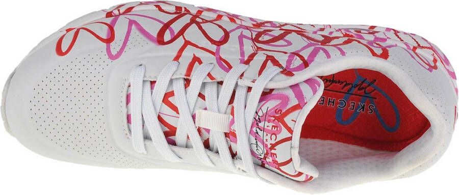 Skechers Uno-Spread The Love 155507-WRPK Vrouwen Wit Sneakers