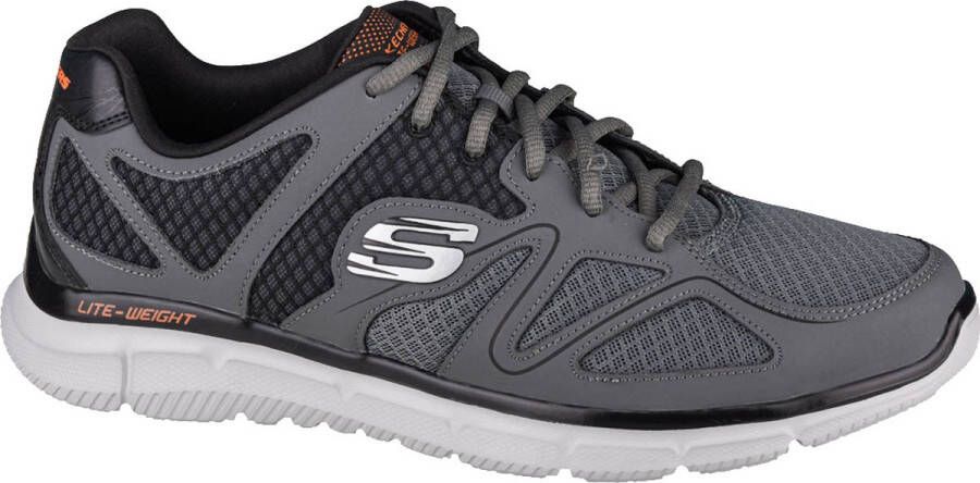 Skechers Satisfaction-Flash Point 58350-CCOR Mannen Grijs Sneakers Sportschoenen