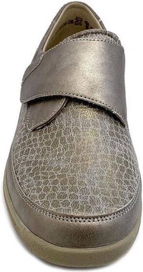 Solidus Solid 40169 Taupe kleurige brede dames klittenbandschoenen