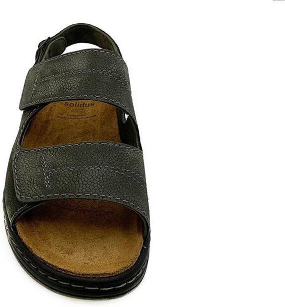 Solidus Solid 20420 Grijs kleurige heren sandalen met klittenband sluiting