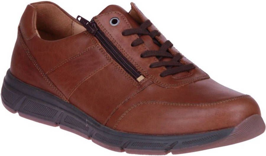 Solidus Solid 30309 Bruine heren veterschoenen met rits wijdte K