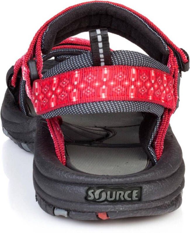 Source Classic Sandaal dames Wandelsandalen Vrouwen rood zwart wit