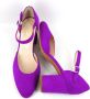 Stravers Grote Maten Schoenen 2609KK Stravers Neon Fuchsia Pumps met Bandje Grote Maten Pumps met Blokhak - Thumbnail 5