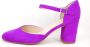 Stravers Grote Maten Schoenen 2609KK Stravers Neon Fuchsia Pumps met Bandje Grote Maten Pumps met Blokhak - Thumbnail 6