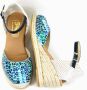 Stravers Grote Maten Schoenen Stravers Espadrilles met Sleehak Blauw Grote Maten Dames Sandalen - Thumbnail 4