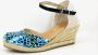 Stravers Grote Maten Schoenen Stravers Espadrilles met Sleehak Blauw Grote Maten Dames Sandalen - Thumbnail 5