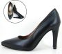 Stravers Grote Maten Schoenen Stravers Zwarte Pumps Leer. Stijlvolle Hoge Hakken Grote Maten - Thumbnail 2