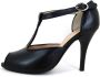 Stravers Kleine Maten Schoenen Stravers Peeptoe Pumps met Hak en Bandje Kleine Maten Zwarte Stiletto Hakken - Thumbnail 6