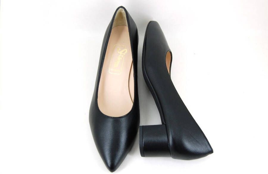 Stravers Kleine Maten Schoenen Stravers Spitse Pumps met Blokhak Kleine Dames Maten Luxe Zwarte Pumps