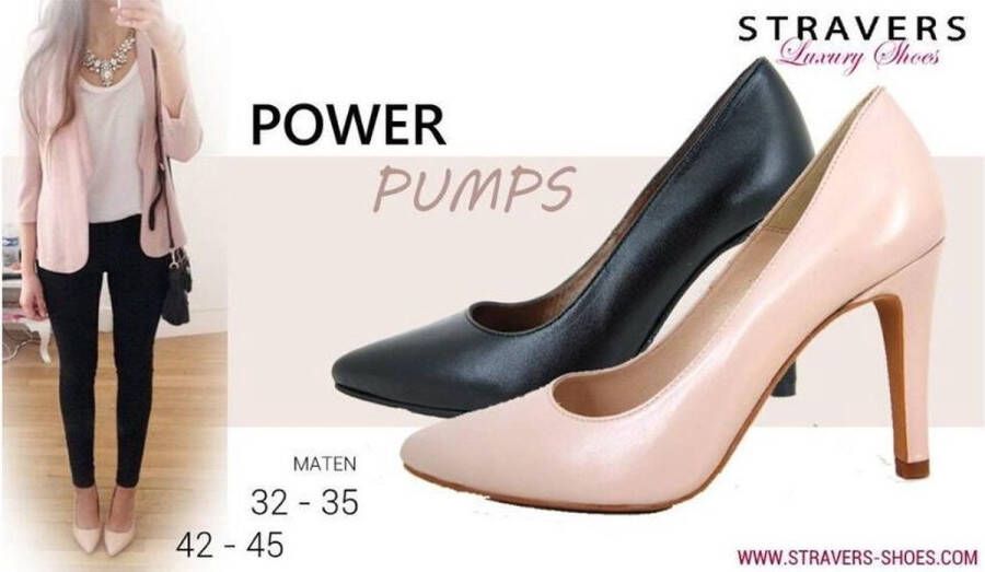 Stravers Kleine Maten Schoenen Stravers Zwarte Pumps Leer. Stijlvolle Hoge Hakken Kleine Maten - Foto 2