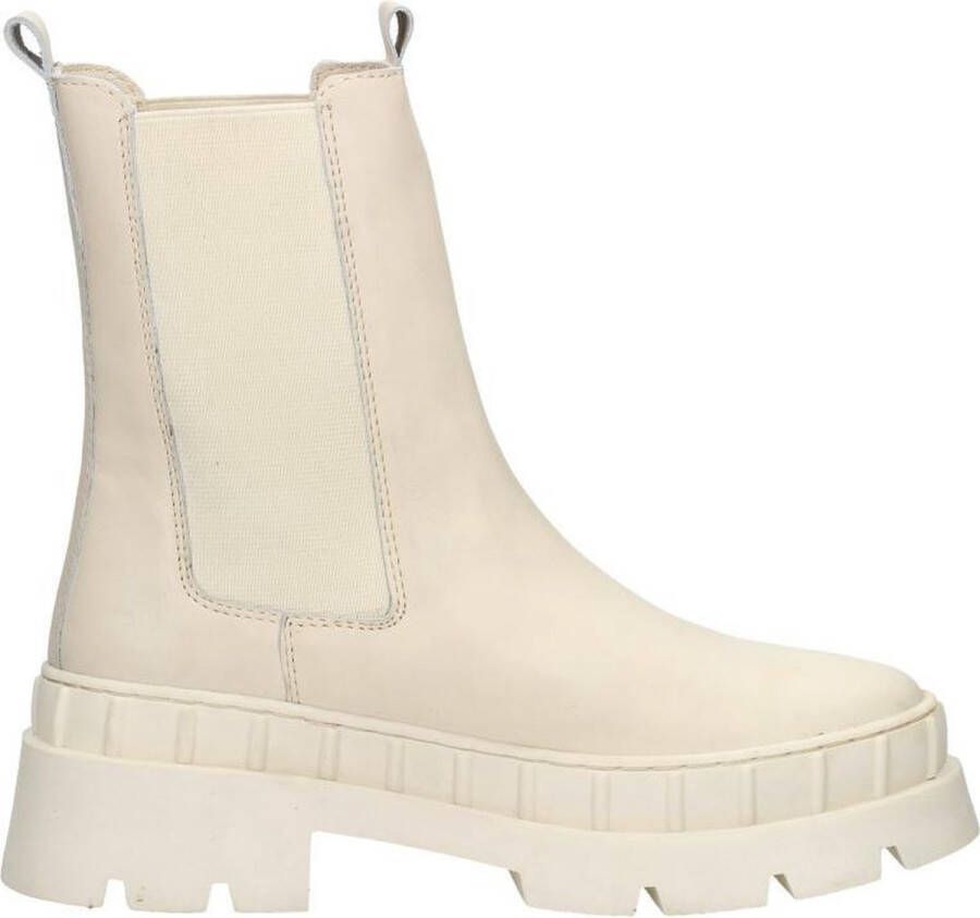 Sub55 Chelsea boots Enkellaarsjes Plat gebroken wit