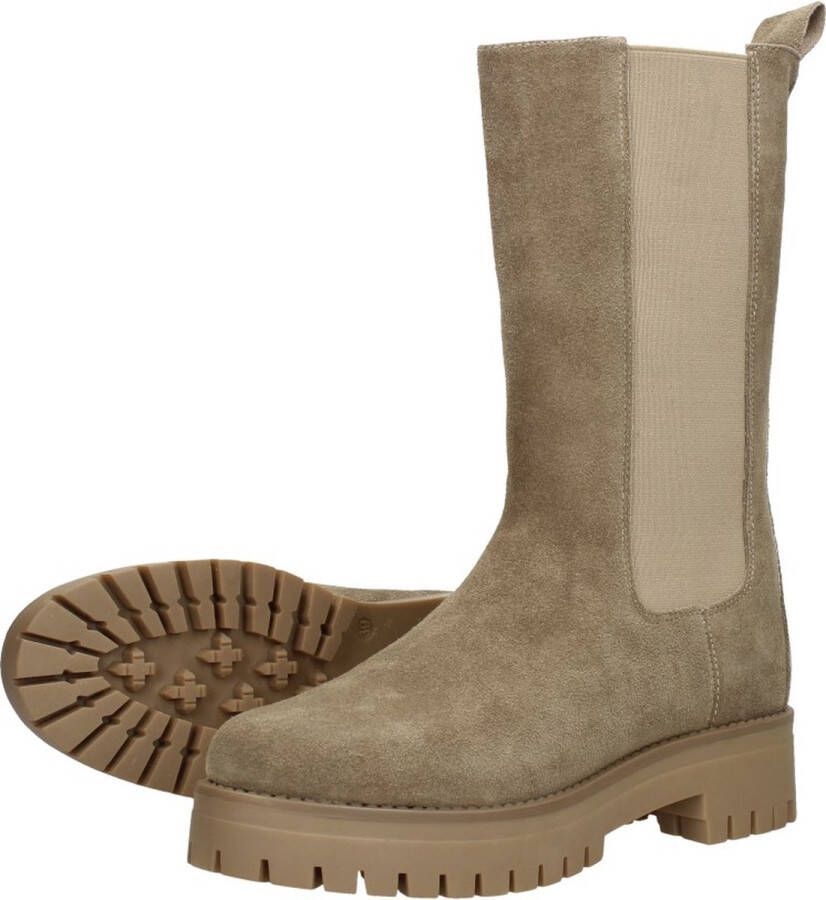 Sub55 Chelsea boots Enkellaarsjes Plat taupe