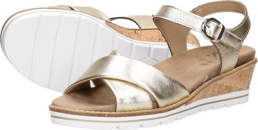 Sub55 Comfort Collection Klara 02 Sandalen Plat goudkleur