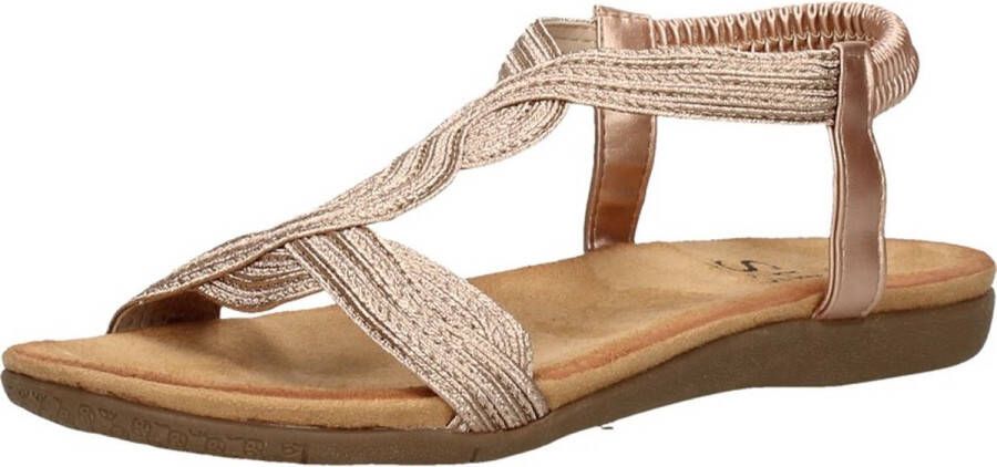 Sub55 Comfortabel Sandalen Plat Champagne