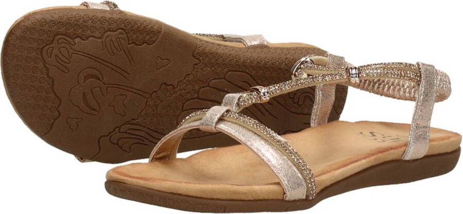 Sub55 Comfortabel Sandalen Plat goudkleur