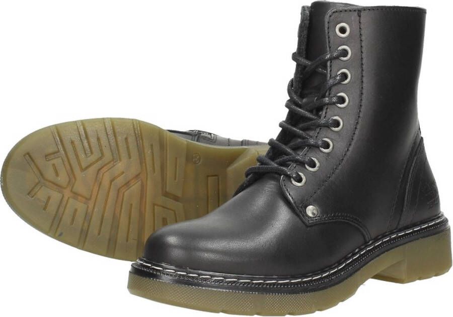 Sub55 Meisjes veterboots Veterschoen hoog zwart