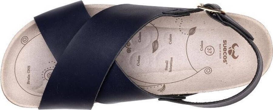 Suecos Dahlia sandalen dames navy vermoeide voeten voetboogondersteuning antislip zool antibacteriële binnenzool demping sleehak - Foto 4
