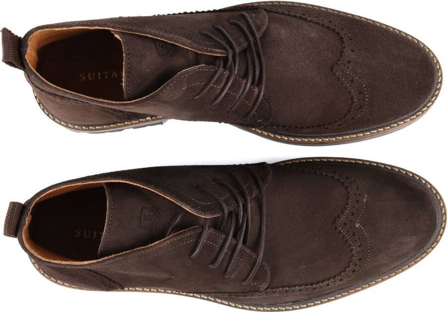 Suitable Brogue Bruin Suede Heren Veterschoenen