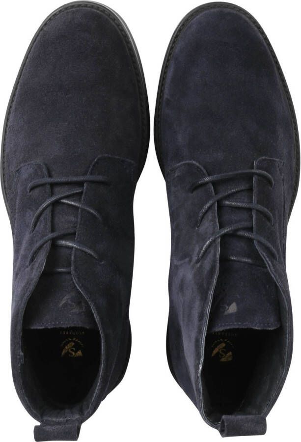 Suitable Hobro Chukka Boot Suede Donkerblauw Suede Heren Veterschoenen