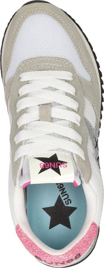 Sun68 Star girl Glitter dames sneaker Wit