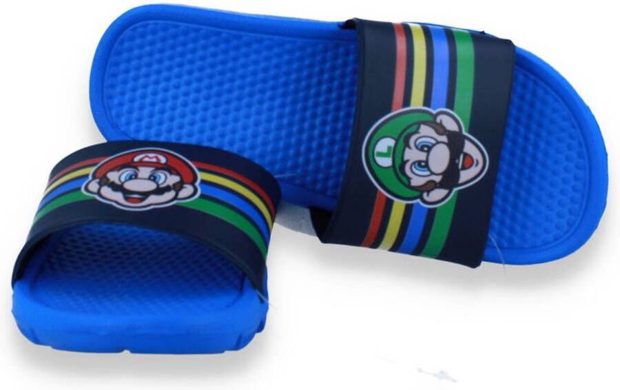 Super Mario Jongens Badslipper Blauw