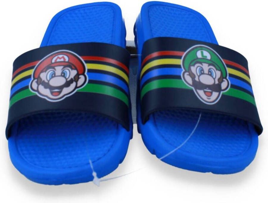 Super Mario Jongens Badslipper Blauw