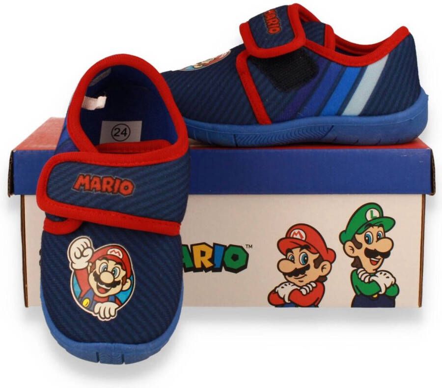 Super Mario Jongens Pantoffel Blauw