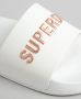 Superdry Code Logo Vegan Pool Slide Dames Slippers Wit - Thumbnail 2