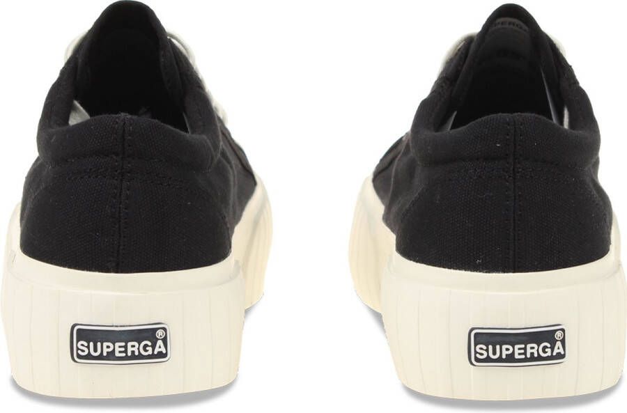 Superga 2631 Stripe Platform Zwart Dames