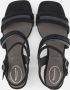 Tamaris Zwarte leren sandalette met 5 cm hak Black Dames - Thumbnail 9