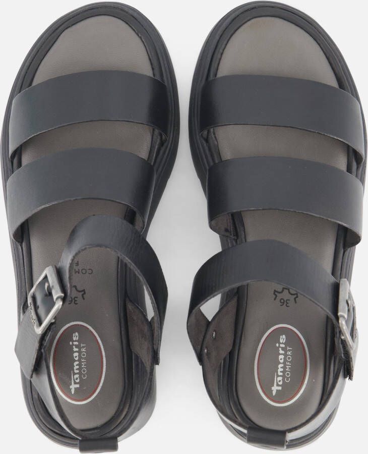 Tamaris Comfort Sandalen zwart Leer Dames