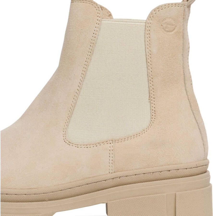 Tamaris Enkellaarsjes beige Leer Dames