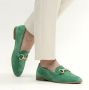 Tamaris Groene suède loafers met verharde hiel en gouden detail Green Dames - Thumbnail 5