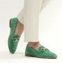 Tamaris Groene suède loafers met verharde hiel en gouden detail Green Dames - Thumbnail 15